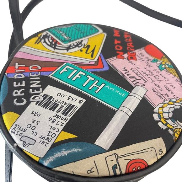 Vintage Nicole Miller Bag Shopaholic New York 1991 Vintage Round Mini Crossbody - Picture 5 of 7
